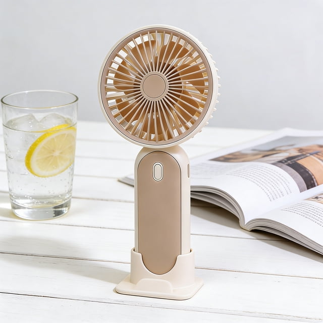 shyuyusa Mini USB Charging Hand Fan Portable Small Cooler Fan With Base For Outdoor Activity Daily Life