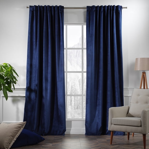 3S Brother's Solid Luxury Matte Velvet Soft Curtains Set of 2 Panels Hanging Back Tap & Rod Pocket Home Décor Bedroom Kitchen Office Windows Room Darkering ( Admiral-Berry-52"x95")
