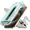 thumbnail image 1 of 3+1 Pack Ultra-Tough Tempered Glass Screen Protector Set for iPhone - Black Edge and Flawless Fit Tray, 1 Individual Camera Lens Protector, 1 of 21