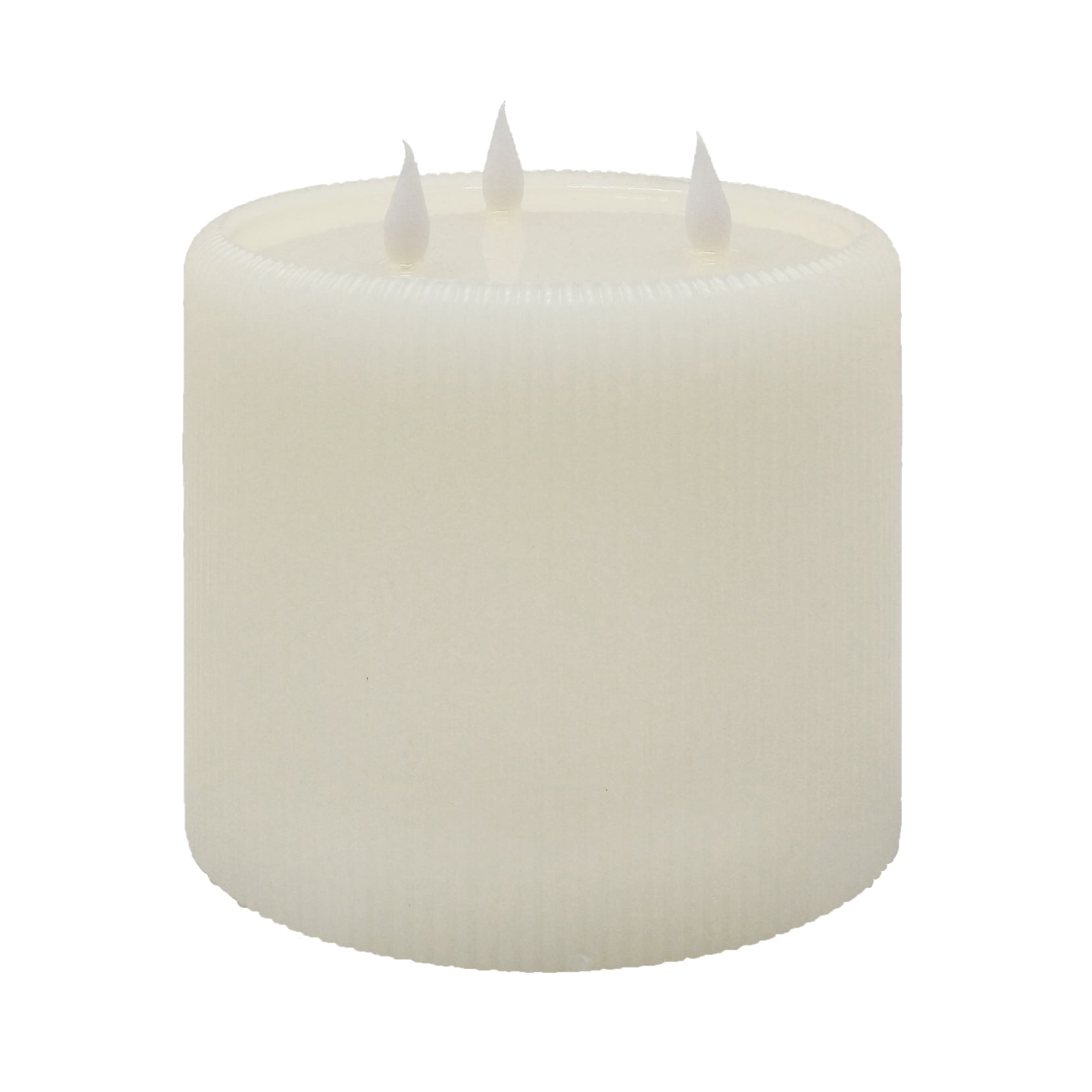 Home Decor Collection Fluted Large 3 Wick LED Flameless Candle