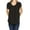 Black, variant on Women's Casual Pleated Front Petal Cap Sleeve Round Neck Blouse