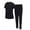 Black, variant on Pitauce Womens Cool Stretch Jogger Scrub Set Solid V-Neck Scrub Top and Jogger Pants Medical Nursing Uniforms with Pockets