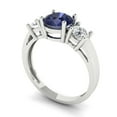 thumbnail image 2 of 1.5 ctw 3 Stone Anniversary Ring for Women | Round Cut Simulated Blue Sapphire | Hyperallergenic Solid 18K White Gold, 2 of 5