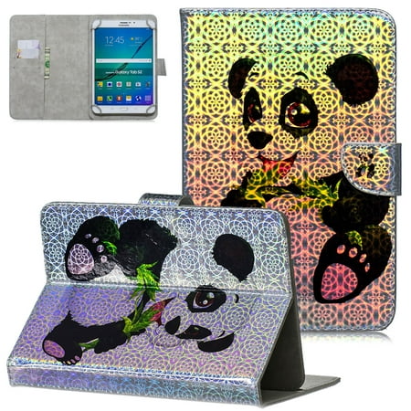 Cover Galaxy 3 Tablet Universal 7 inch Tablet Case, Allytech Colorful Painting Wallet Stand Case Cover, Fit All 6.5-7.5 inch Tablet (Galaxy Tab A 7.0/ Tab 3 Lite 7.0/ Tab E 7.0/ Tab J 7.0/ Fire 7 2015 2017), Panda ()