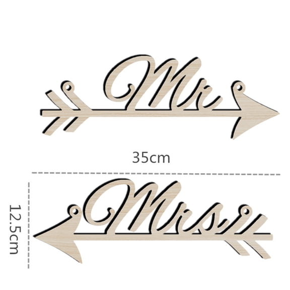 SOPOTUTU Boxwood Wood Arrow Sign Decorative Letter for Wedding Party and Garden Celebration