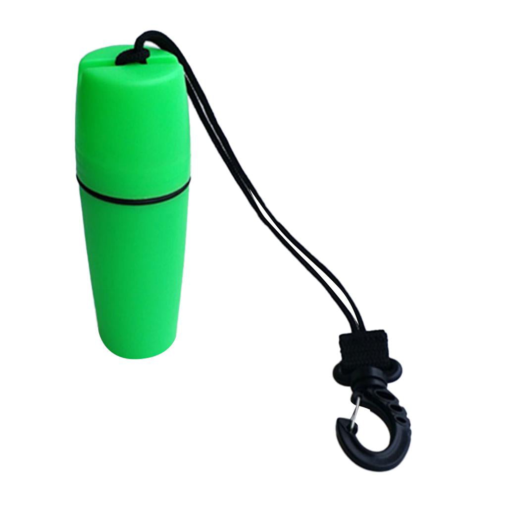 Watertight Container Bottle with Hook Rope for Kayaking Scuba Diving Green 