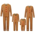 thumbnail image 1 of Pijamas familiares a juego para Navidad 2025, conjunto de ropa de dormir con top y pantalones con estampado de hombre de jengibre y lazo para bebé, 1 of 5
