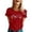 Red, variant on USA 250th Anniversary Shirt For Women Round Neck 3/4 Sleeve Graphic Tee Casual Daily Wear Top