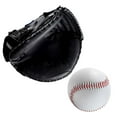 thumbnail image 3 of Guantes de receptor de béisbol Zulema Guantes de sóftbol de PU engrosados profesionales Todo negro, 3 of 8