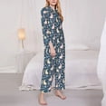 thumbnail image 3 of Pofeuu Cute Rabbit Floral Print Womens Pajamas Set Long Sleeve Sleepwear Button Down Nightwear Soft Pj Lounge Sets Button Down Pajamas Women-Small, 3 of 7
