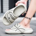 thumbnail image 5 of Men's Slip on Sport Slide Sandals Flip Flop Shower Shoes Slippers House Pool Gym, 5 of 6