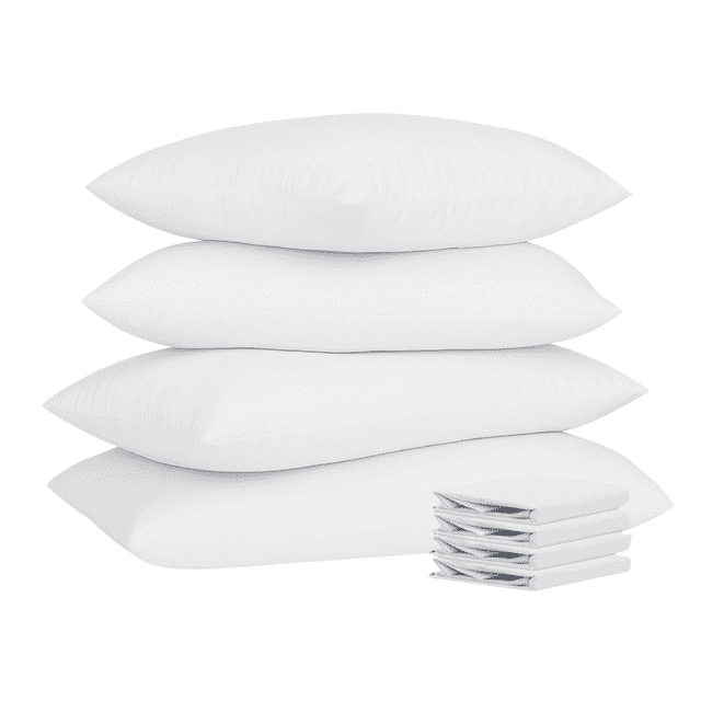 TESSO HOME 2 Almohadas Standardy 2 Almohadas King Size Incluye Fundas con Cierre Firmeza Media Lavables en Casa Suaves Microfibra Down Alternative Bed Pillow