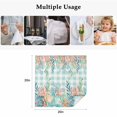 thumbnail image 5 of Summer Coastal Cloth Napkins, Watercolor Corals Shells Starfish Green Plaid Washable and Reusable Dinner Napkins Set of 2, Table Napkin for Kitchen Party Birthday Wedding Hotel Housewarming 20"x20", 5 of 9