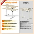 thumbnail image 3 of IMGadgets Standing Electric Adjustable Desk | 47'' x 24'' Large Workspace with 2 hooks | Ergonomic Sit-Stand Desk | Scratch-Resistant & Waterproof | Height Adjustable Desk for Work and Home, 3 of 10