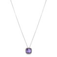thumbnail image 2 of SuperJeweler 4 Carat Cushion Cut Crystal Tanzanite and Marcasite Necklace, 18 inches for Women, 2 of 5