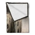 thumbnail image 2 of Animal Soft Flannel Fleece Throw Blanket, Pair ofin Motion Walking Dusty Background Clouds Wilderness Desert Print, Cozy Plush for Indoor and Outdoor Use, 70" x 90", Tan Taupe, by Ambesonne, 2 of 5