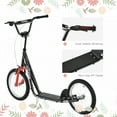 thumbnail image 3 of ALPULON 220 LBS Teens Kick Scooter with Adjustable Handlebar, Ride On Toy for Kids 5+, 16" Inflatable Wheels, Dual Brakes, Black, 3 of 9