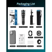 APEXEL 36x Telephoto Lens Compatible with iPhone 16 Pro Max | Photography for Travel, Birdwatching, Exploration | Kit with Sturdy Metal Tripod and Threaded Phone Case