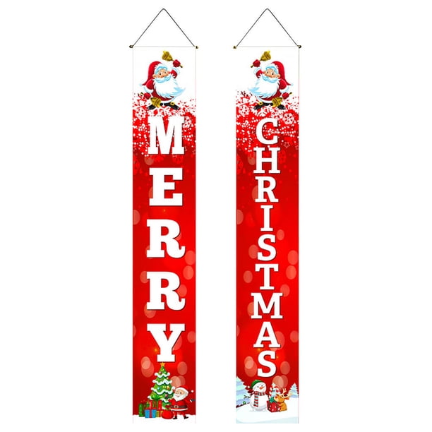 Naiovety 2 piezas de pancartas colgantes de Navidad, carteles de porche, decoración Exterior de cumpleaños Vertical, adornos de ventana para el hogar, Kits de decoración para fiestas 16626 Naiovety HA010123-04B