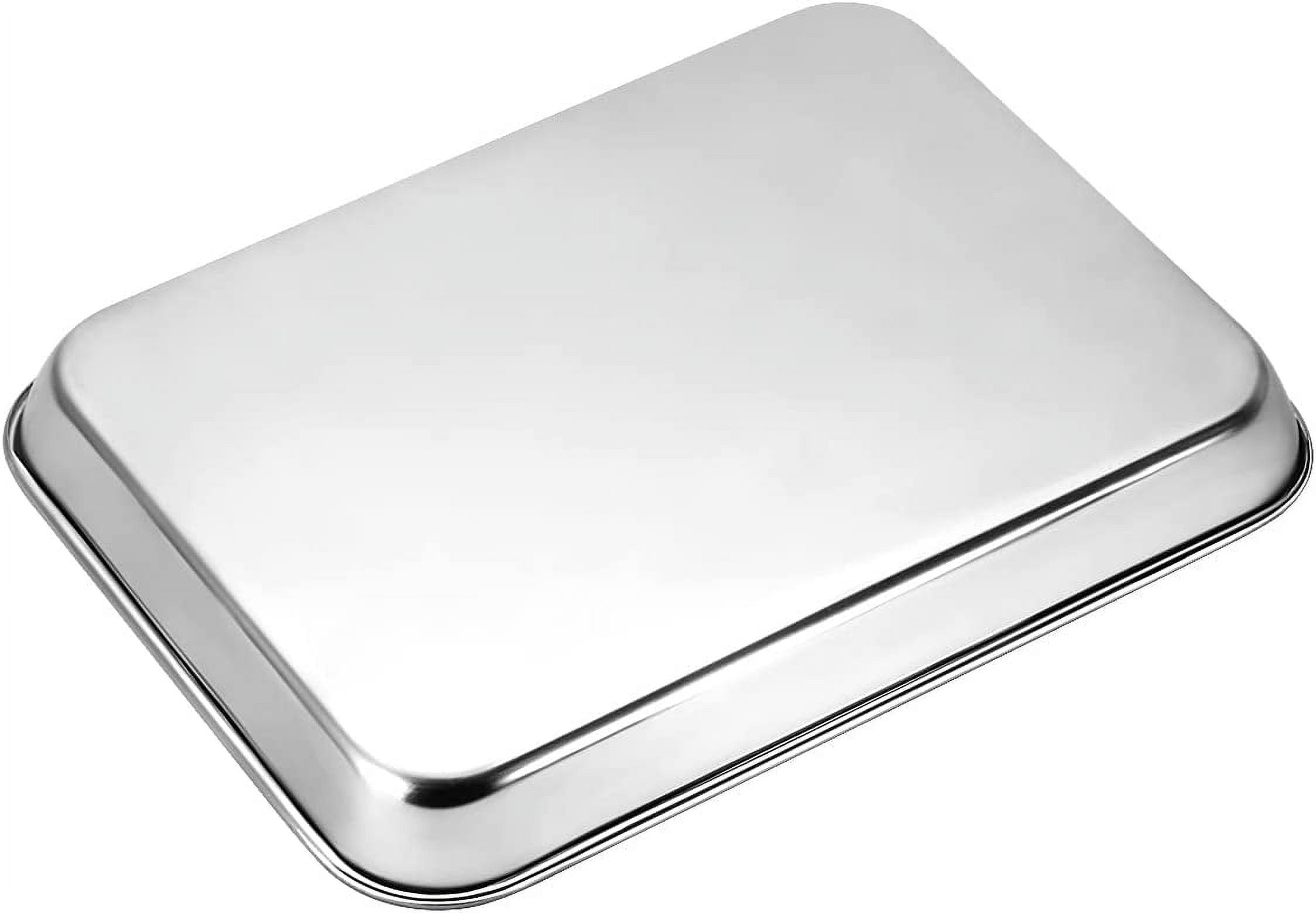 Baking Sheet, 15.75*11.81*0.99, Cookie Sheet Half Sheet Baking Pans Stainless Steel, Non Toxic & Healthy, Heavy Duty & Thick Gauge, Mirror Finish & Dishwasher Safe - 2 Piece
