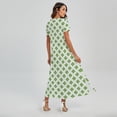 thumbnail image 2 of Shamrock Saint Patrick'S Day Printed Short Sleeve Maxi Dress, Irish St. Patrick'S Day Fashion Summer Maxi Dress For Women, 2 of 4