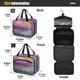 thumbnail image 3 of Travel Hanging Toiletry Bag with 4 Zipped Compartments Waterproof Makeup Accessories Spacious Cosmetic Bag Purple Trees Medium, 3 of 9