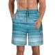thumbnail image 1 of Balery Teal Turquoise Fluid Stripes Traje de Baño Estilo Hawaiano para Hombre, Shorts de Secado Rápido con Bolsillos-Large, 1 of 6