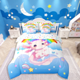 thumbnail image 4 of Castle Fairy Children Cute Axolotl 7-Piece Twin Bedding Sets,Cartoon Rainbow Bedding Comforter Set,Kawaii Animal Breathable Sheet Sets,Super Cozy Room Decor, 4 of 9