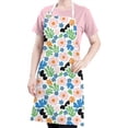 thumbnail image 5 of Pioneer Flower Floral Print Pattern Apron for Women and Men, Cotton Linen Waterproof with Pockets, Adjustable, 33x27 Inch for Kitchen, Gardening, BBQ, Salon, 5 of 6