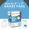 thumbnail image 2 of Dealmed 2’’ x 2’’ Sterile Gauze Pads, 12-Ply Individually Wrapped Medical Pads for Wound Care, First Aid Kits, Medical Facilities 100/Box (Pack of 1), 2 of 6