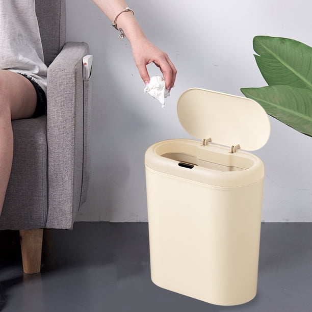 Cubo de basura, bote de basura con sensor de dos modos, bote de basura con sensor sin contacto, capacidad de 12,5 litros, bote de basura con tapa, contenedor de cocina con sensor, reciclaje para cocin