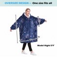 thumbnail image 6 of Catalonia Oversized Hoodie Blanket with Zipper, Wearable Sherpa Sweatshirt Pullover, Soft Warm Comfortable Jacket for Adults Men Women, Navy Astrology, 6 of 7