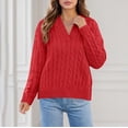 thumbnail image 2 of Sweaters for Women Suitable Fall and Winter Comfortable and resistant to pilling Red L Womens Sweaters, 2 of 5