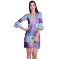 thumbnail image 1 of Moomaya Womens Imprimé Courte Robe Cloche Manches Robes pour les Femmes Vêtements d'Été Occasionnels, 1 of 6