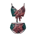 thumbnail image 1 of Traje de baño de dos piezas para mujer, cómodo, con pecho alto, en contraste OAVQHLG3B Store lin121212, 1 of 4