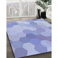 thumbnail image 3 of Ahgly Company Machine Washable Indoor Round Transitional Light Slate Blue Area Rugs, 7' Round, 3 of 7
