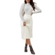 thumbnail image 2 of Falda de maternidad de punto sobre la barriga Inspire Chic para mujeres, falda midi con pliegues, color blanco, 2 of 6