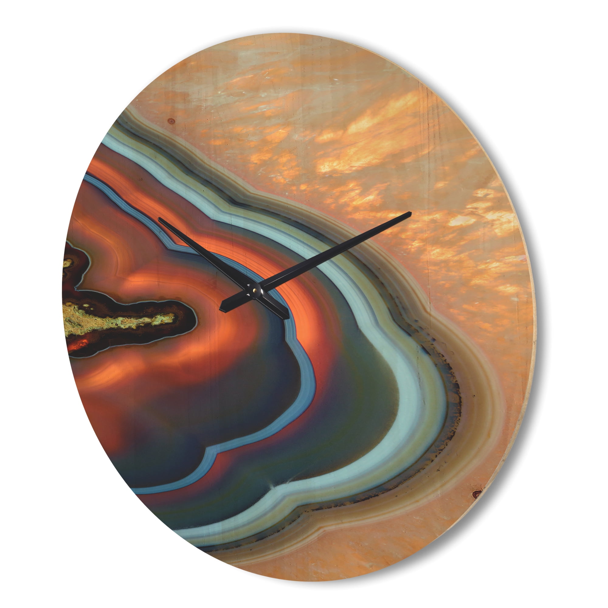 Designart 'Fractal Mineral Texture ' Modern Wood Wall Clock