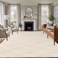 thumbnail image 3 of 8x10 Washable Area Rug, Beige Stripes Line Non-Slip Extra Large Rectangle Rug for Living Room Bedroom, Country Abstract Art Waves Striped Classic Indoor Floor Mat for Home Decor, 3 of 9