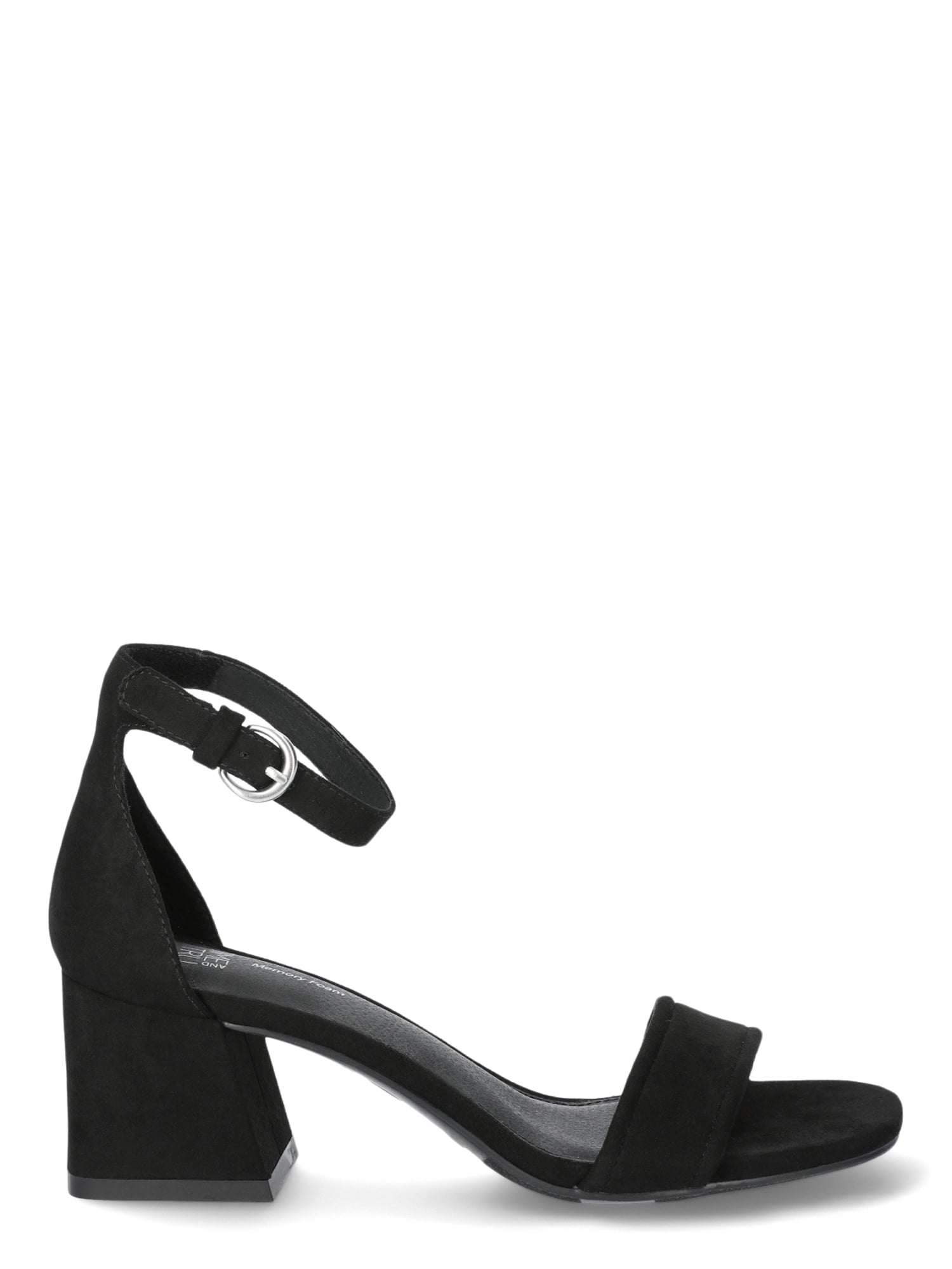 Time and Tru Women’s Open Toe Faux Suede Block Heel Sandals, Sizes 6-11