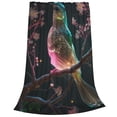 thumbnail image 2 of Honeii Bird5 Print Fleece Blanket - Throw Blanket for Bed, Sofa, Couch, Camping, and Travel , Microplush Ultra Soft Warm Blanket-50"x40", 2 of 7
