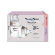 Tommee Tippee Natural Start Baby Bottles for 0m+, Pack of 3, 9oz Baby Bottles, with Slow Flow Deep Latch Nipples