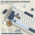 thumbnail image 4 of ATTACK SHARK K8 Wireless Mechanical Keyboard, Trip-Mode BT5.0/2.4G/Wired Gaming Keyboard 100 Keys Hot Swappable Blue Switches Gasket RGB Keyboard with Number Pad for PC Gamers/Mac/Windows, 4 of 8