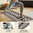 thumbnail image 4 of Boho Orange and Black Geometric Ethnic Pattern Hot Yoga Mat Towel Non Slip for Hot Yoga - Quick-Drying Yoga Mat Cover with 4 Corner Pockets with Travel Bag - Hot Yoga Towel Non Slip 74"x26", 4 of 6