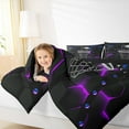 thumbnail image 4 of jejeloiu Basketball Game Bedding Comforter Set,Modern Geometric Honeycomb Twin Comforter Sets,Purple Black Blue Bedding Set For Boys Kids,Super Cozy Room Decor Reversible,2-Piece, 4 of 8
