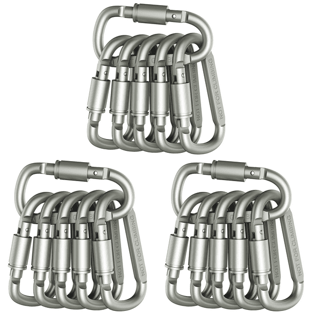 Mosquetón Multifunción Aleación Aluminio para Exteriores Hebilla Escalada Con Anillo en D 6 Uds.