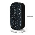thumbnail image 4 of XMXY White Snowflakes Pencil Case Cute Aesthetic, Portable Pencil Bags with Compartments Zipper Black, 4 of 7