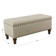 thumbnail image 3 of HomePop Large Storage Bench with Nailhead Trim - Taupe and Cream, 3 of 5