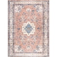 thumbnail image 4 of nuLOOM Eleanor SpinClean Machine Washable Distressed Medallion Area Rug, 3' x 5', Eleanor Light Rust, 4 of 9
