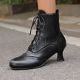 thumbnail image 5 of Mepaouo Women's Ankle Dance Boots Round Toe Low Heel Combat Boots Fashion Comfrtable Dress Shoes, 5 of 7